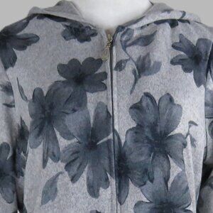 Cathy Daniels Women's Floral Zip-Up Light Weight Hoodie Jacket Size M (C2043)